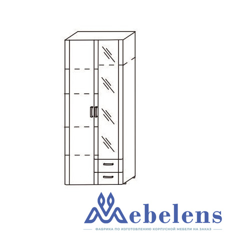 Шкаф 2-х дверный  с ящиками Лотос 8.021